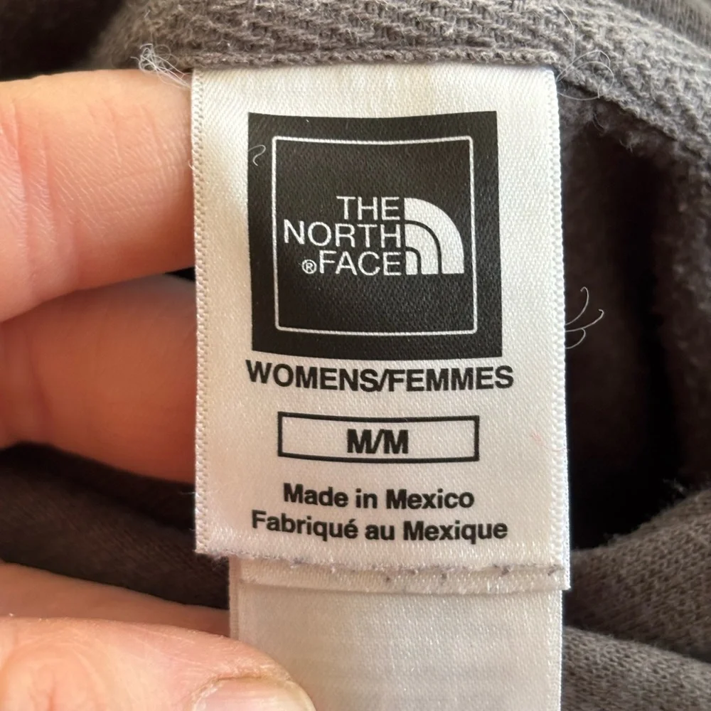 The North Face Brown Hoodie Sweater with Bold Red Logo